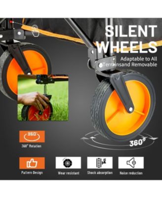 Collapsible Foldable Wagon with 300lbs Weight Cart Heavy Duty Folding Beach Wagon Cart with Wheels and Adjustable Handle for Camping Garden Sports Outdoor Activities Shopping