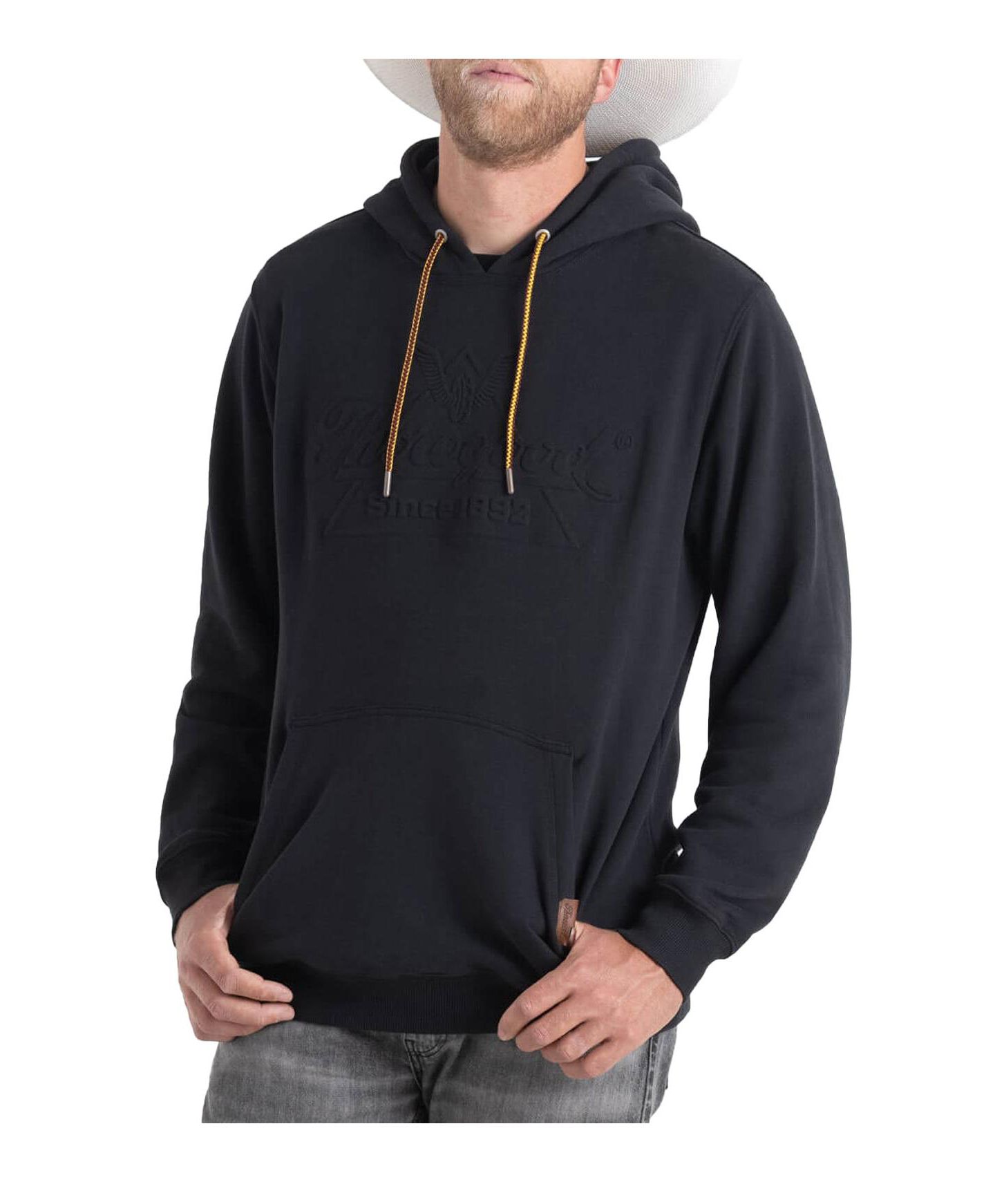 Мужское худи Thorogood Big & Tall Heavyweight Embossed Logo Pullover, цвет: Чёрный — фото 1