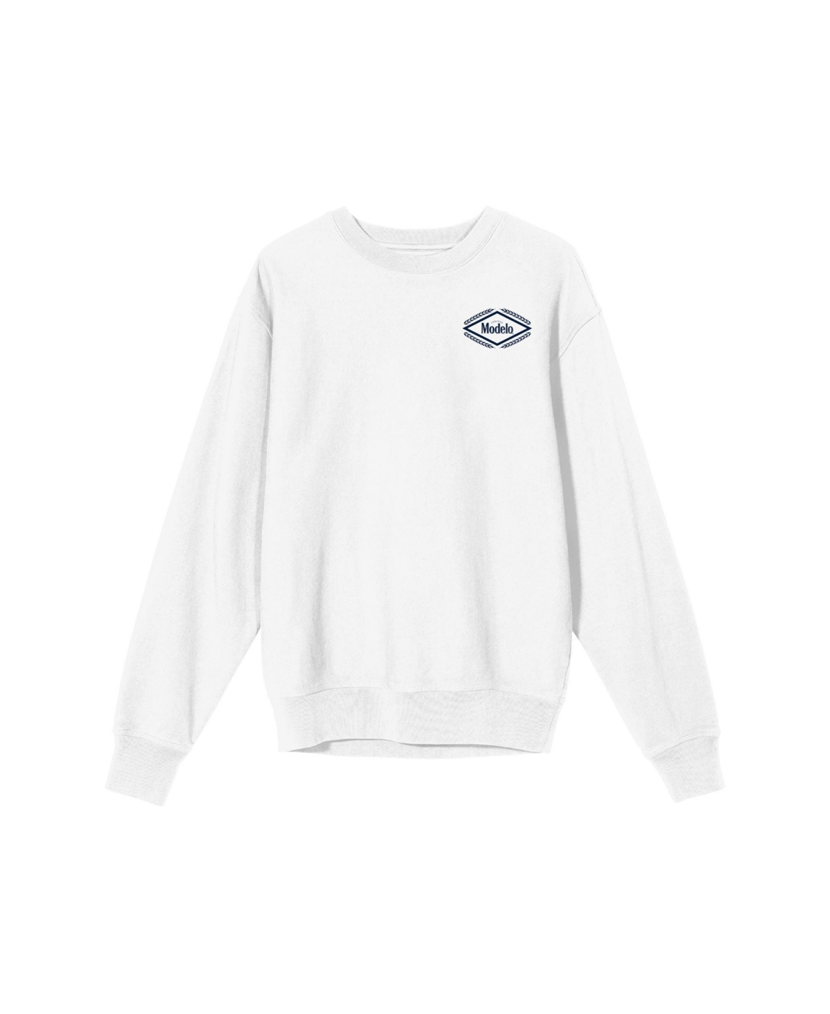 Men's Diamond Frame Beer Logo Crew Neck Long Sleeve White Adult Sweatshirt-3XL - White
