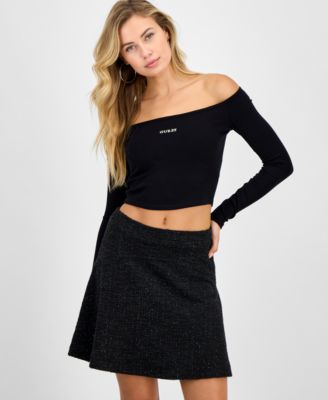 GUESS - Women's Carla Off-The-Shoulder Ribbed Top