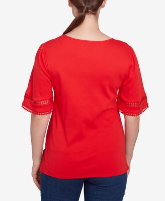 Petite Solid Diamond Stitch T-Shirt