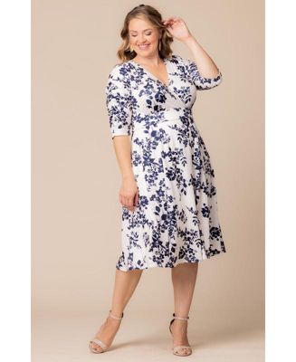 Plus Size Gabriella Ruched Sleeve Midi Dress with Pockets