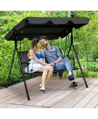 Outdoor Porch Swing Canopy Patio Swing Chair 3 Person Canopy Hammock