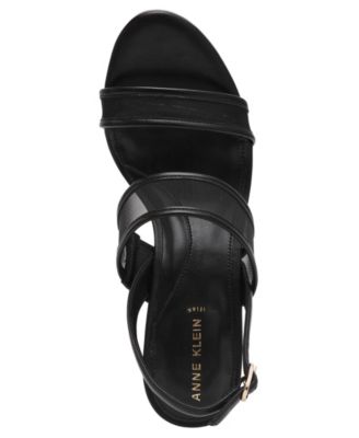 Women's Rhonda Mesh Band Block Heel Dress Sandals