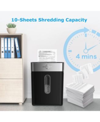 BONSEN Paper Shredder for Home Office, 10-Sheet Cross-Cut Shredder, P-4 High Security Level, Quiet Credit Card Shredder with Jam Proof System, 4 Gallons Bin