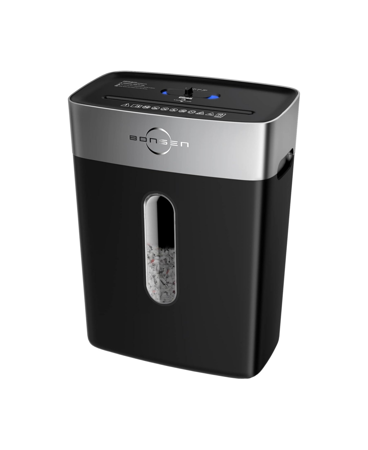 Bonsen Paper Shredder for Home Office, 10-Sheet Cross-Cut Shredder, P-4 High Security Level, Quiet Credit Card Shredder with Jam Proof System, 4 Gallo