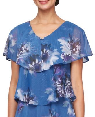 Women's Short-Sleeve Chiffon A-Line Dress