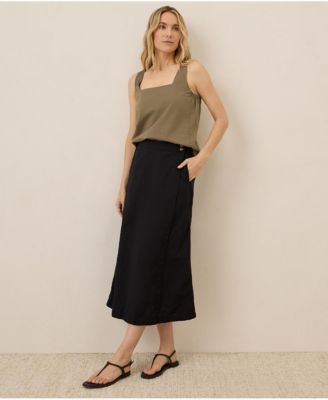 Women's Organic Cotton Canopy Linen Blend Wrap Skirt