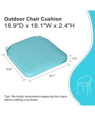 Outdoor Dining Chair Cushions Set of 2, Waterproof Patio Furniture Seat Cushions, Outdoor Chair Pads with Ties, 18 x 19 inch