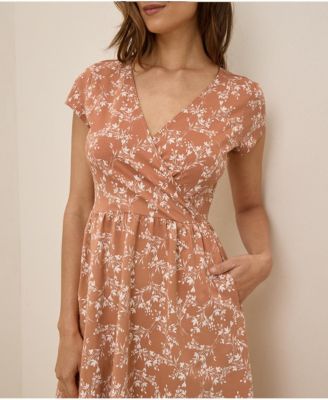 Women's Organic Cotton Fit & Flare Crossover Dress