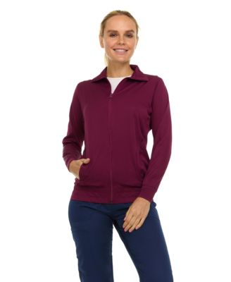 Women's Scrub Jackets for Woman, Zip Front Nurse Jacket, 4-Way Stretch Fabric Warm Up Coat Pewter