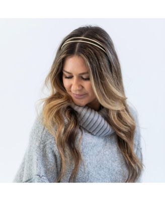 Thin Double Headband - Gold