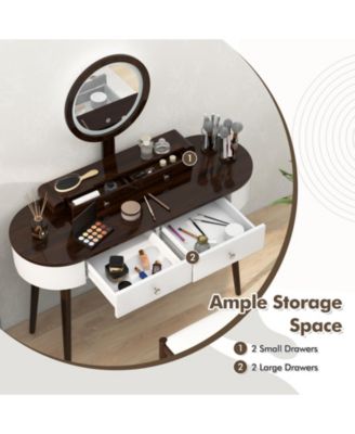 Makeup Vanity Table Set with LED Mirror and 3 Spacious Drawers