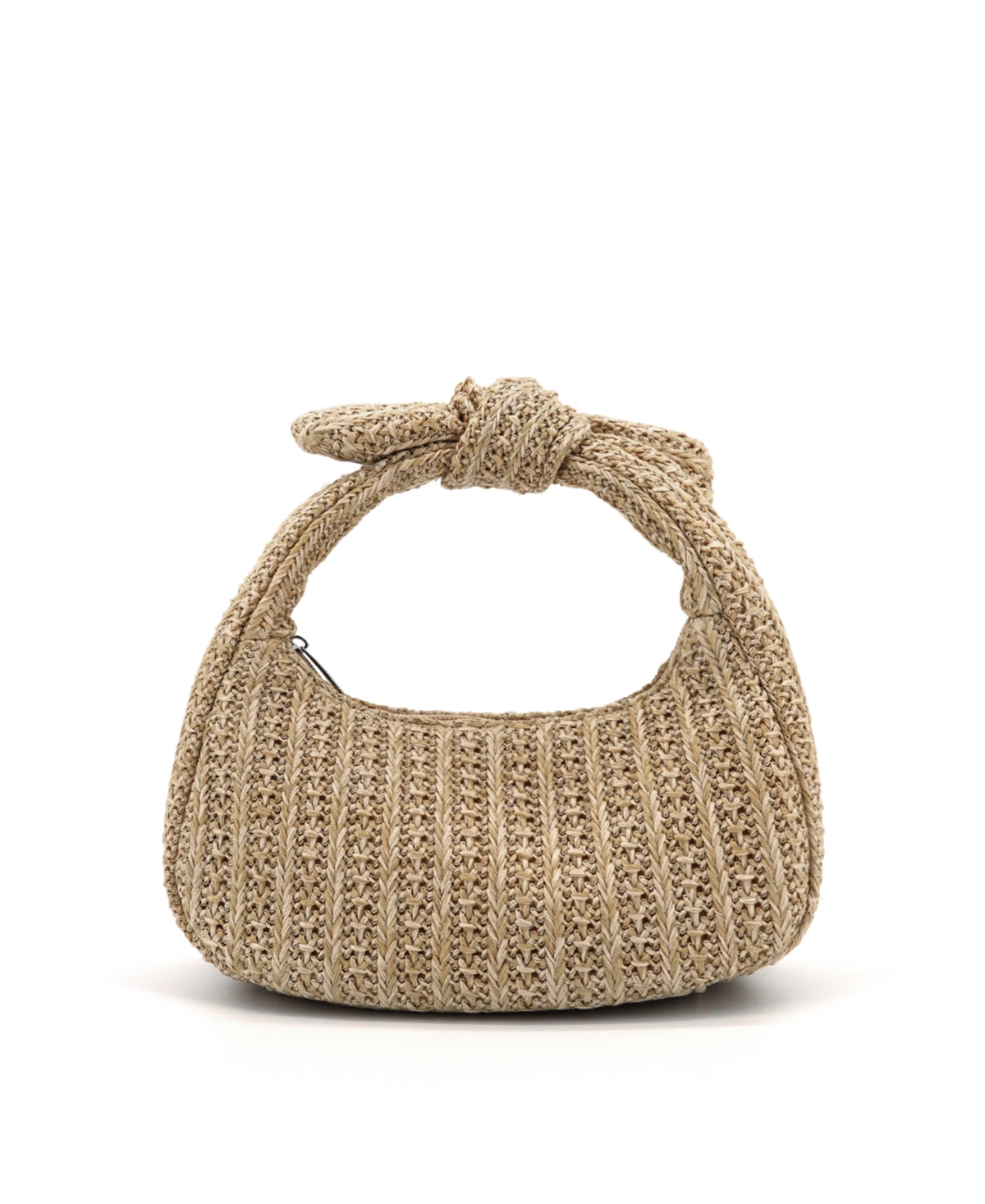 Aimee Small Straw Top Handle Bag - Tan