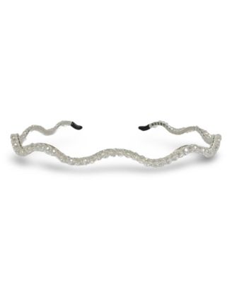 Wavy Beaded Headband - White