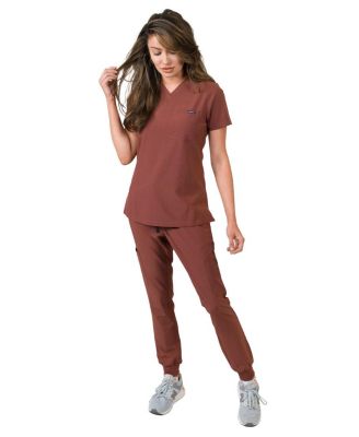 Women's 1-Pocket Top Knit Rib Cuff Jogger Pants Set