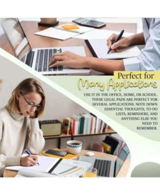 Jr. Legal pad, Small Note Pads Legal Ruled Writing Pad. Perforated Edge. 5" X 8" Canary Yellow, Universal, 50 sheets per Pad (Pack of 12)