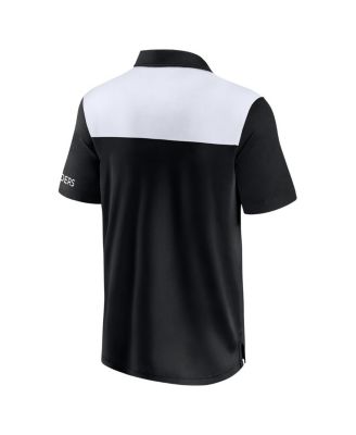 Men's Black/White Las Vegas Raiders Color Block Polo Shirt