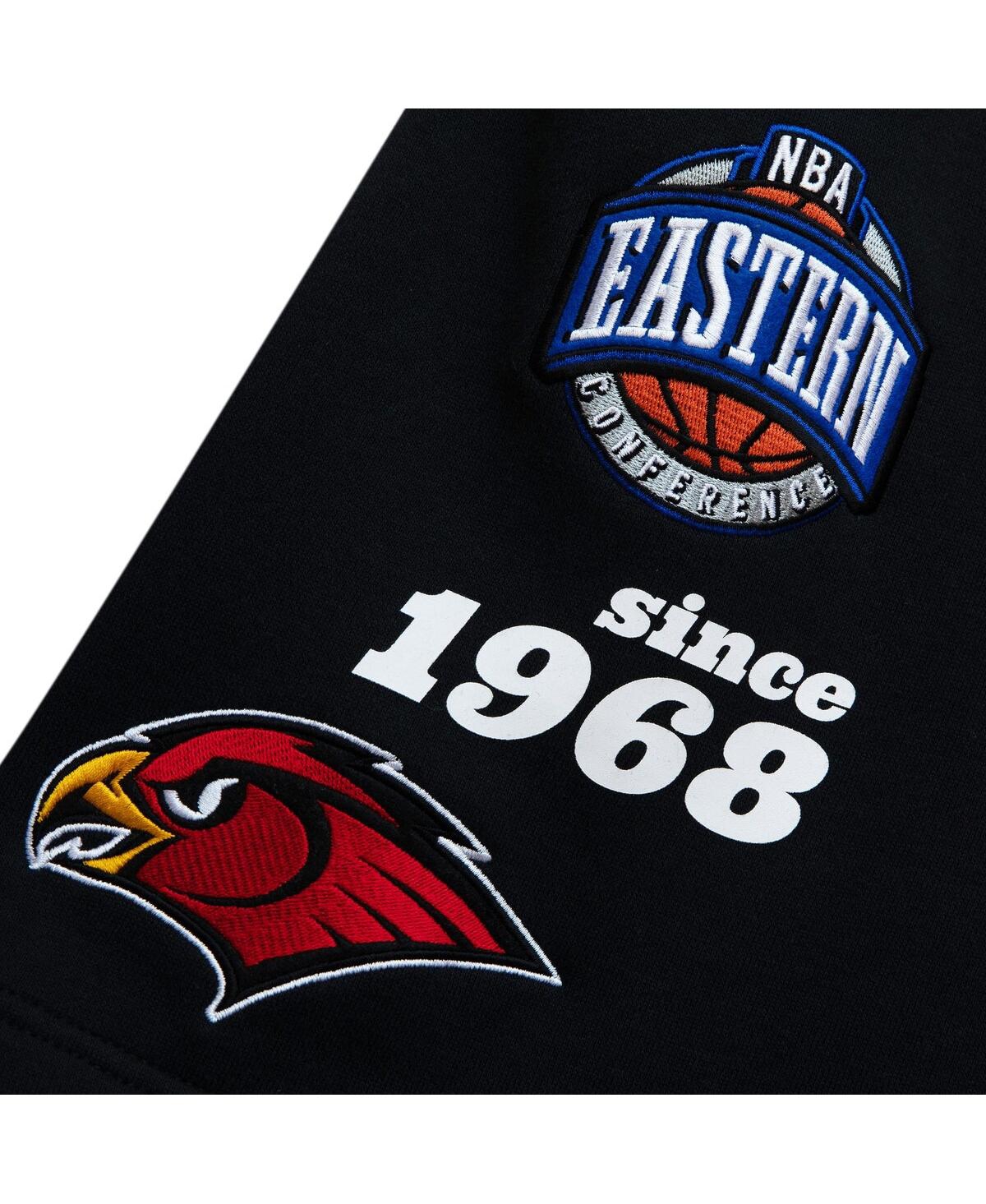Mitchell & Ness Men's Black Atlanta Hawks Team Origins Fleece Shorts In Black