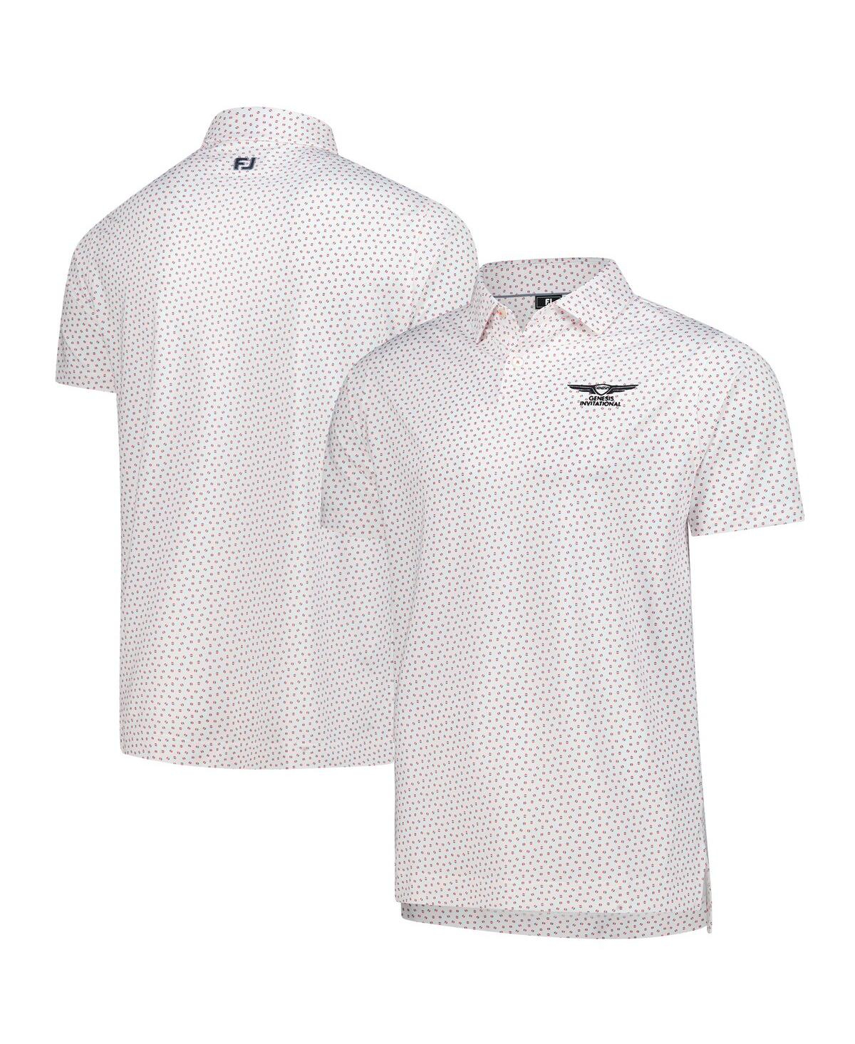 Men's White Genesis Invitational ProDry Bounce Print Stretch Pique Polo Shirt - White