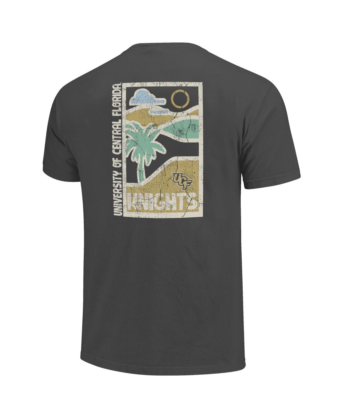Image One Men's Graphite Ucf Knights Comfort Colors Minimal Vista Distressed Graphics T-shirt In Gray