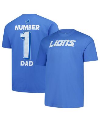 Fanatics - Men's Blue Detroit Lions Big Tall Number One Dad T-Shirt