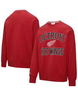 Mitchell & Ness - Men's Red Detroit Red Wings Playoff Win Fleece Pullover Sweatshirt