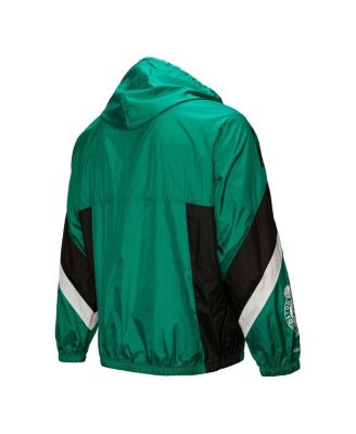 Men's Kelly Green Boston Celtics Hardwood Classics Team Origins Anorak Quarter-Zip Windbreaker Jacket