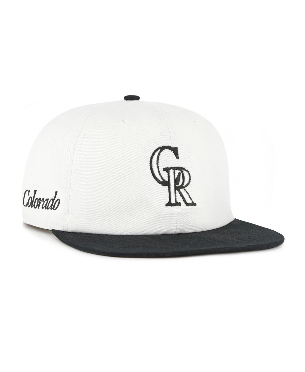Men's White/Black Colorado Rockies Foundation Captain Snapback Hat - White, Black