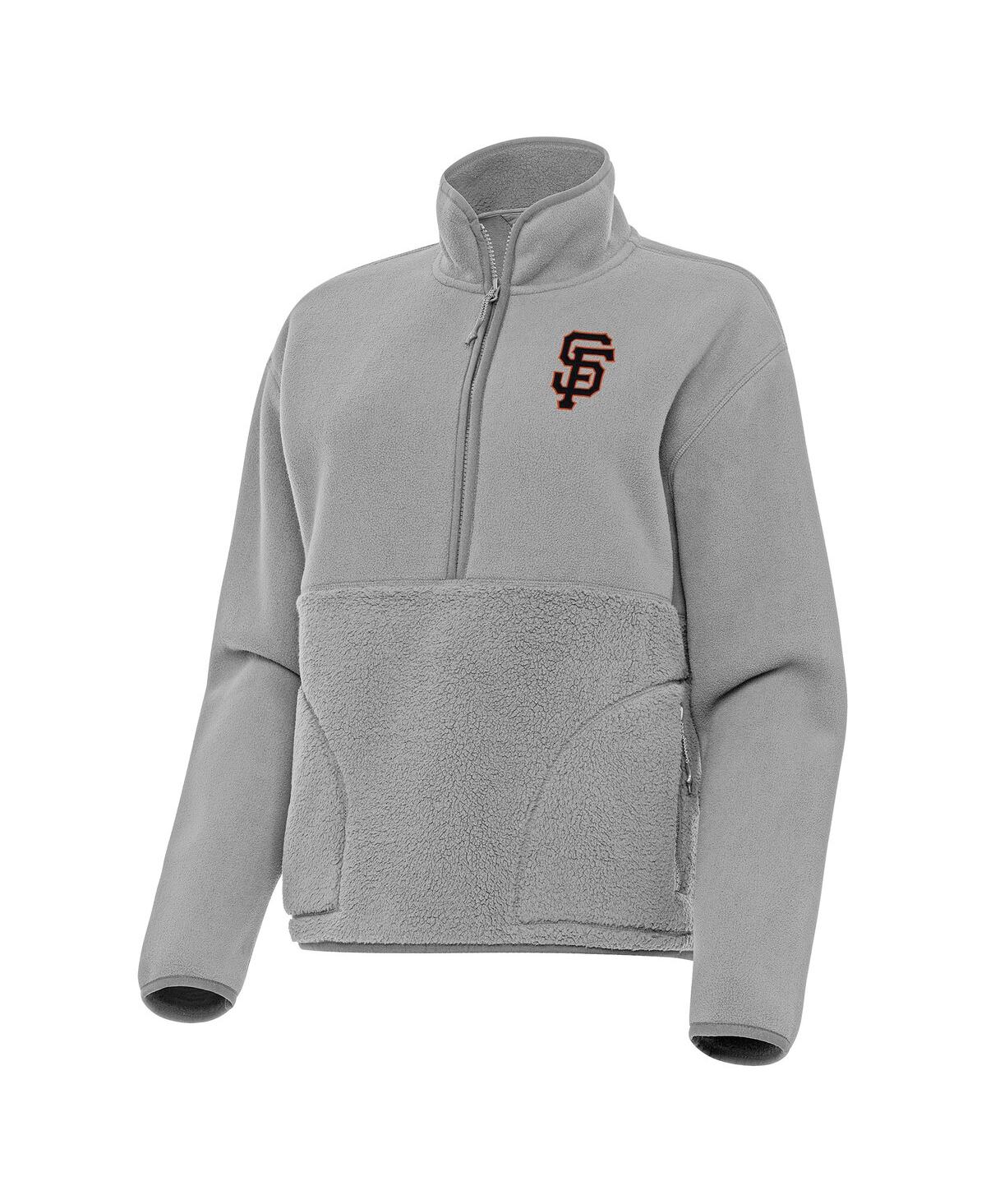 Women's Gray San Francisco Giants Figure Half-Zip Sweatshirt - Gray