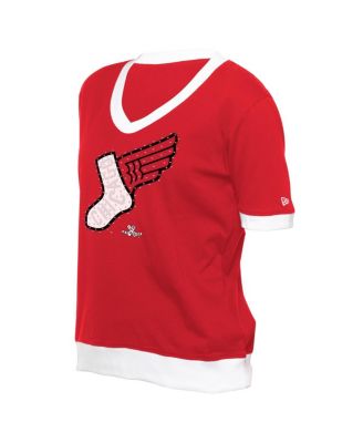 Women's Red Chicago White Sox 2025 City Connect Rhinestone V-Neck T-Shirt