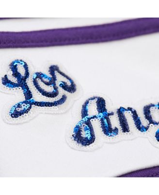 X Dannijo Women's Gold/Purple Los Angeles Lakers Blocked Pullover Sweatshirt