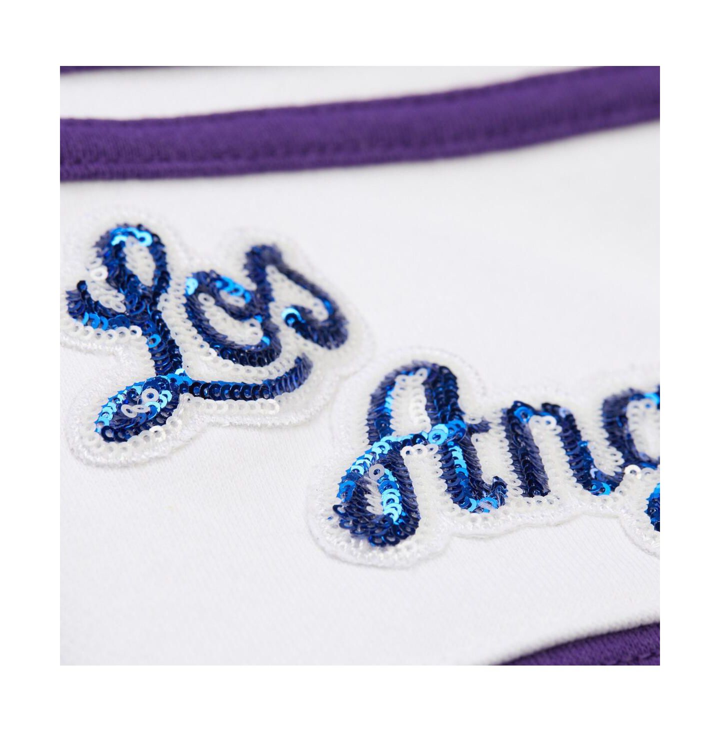 Женская толстовка Mitchell & Ness X Dannijo Gold/Purple Los Angeles Lakers Blocked Pullover — фото 4