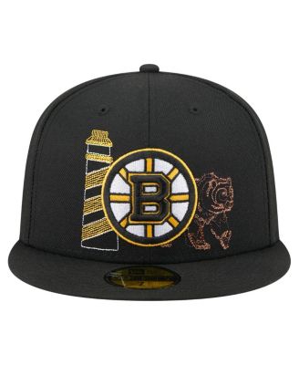 Men's Black Boston Bruins State Stitch 59FIFTY Fitted Hat