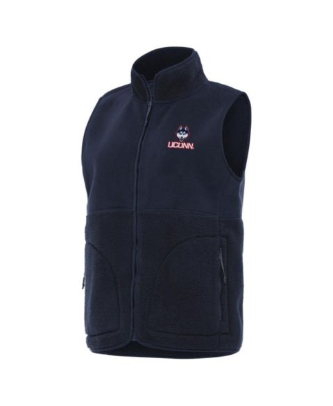 Женские жилеты Antigua Women's Navy UConn Huskies Nostalgic Full-Zip Vest