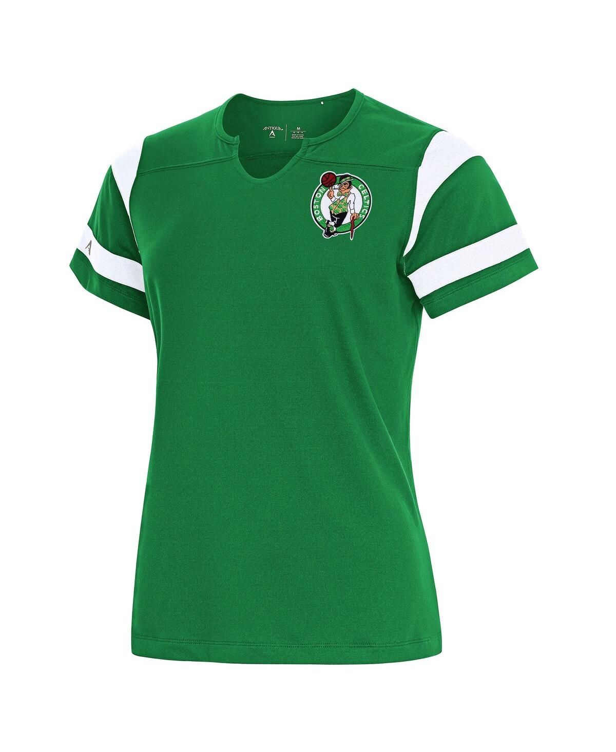 Women's Kelly Green Boston Celtics Encounter Short Sleeve Notch Neck Top - Kelly Green