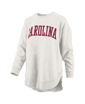 Women's Oatmeal South Carolina Gamecocks M&eacute;lange Poncho Vintage Fleece Long Sleeve Pullover Sweatshirt