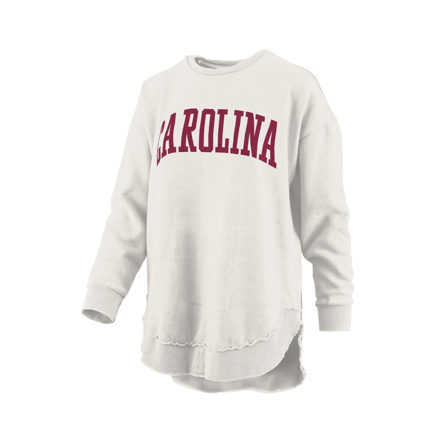 Женский свитшот Pressbox Oatmeal South Carolina Gamecocks Mélange Poncho Vintage Fleece Long Sleeve Pullover — фото 2