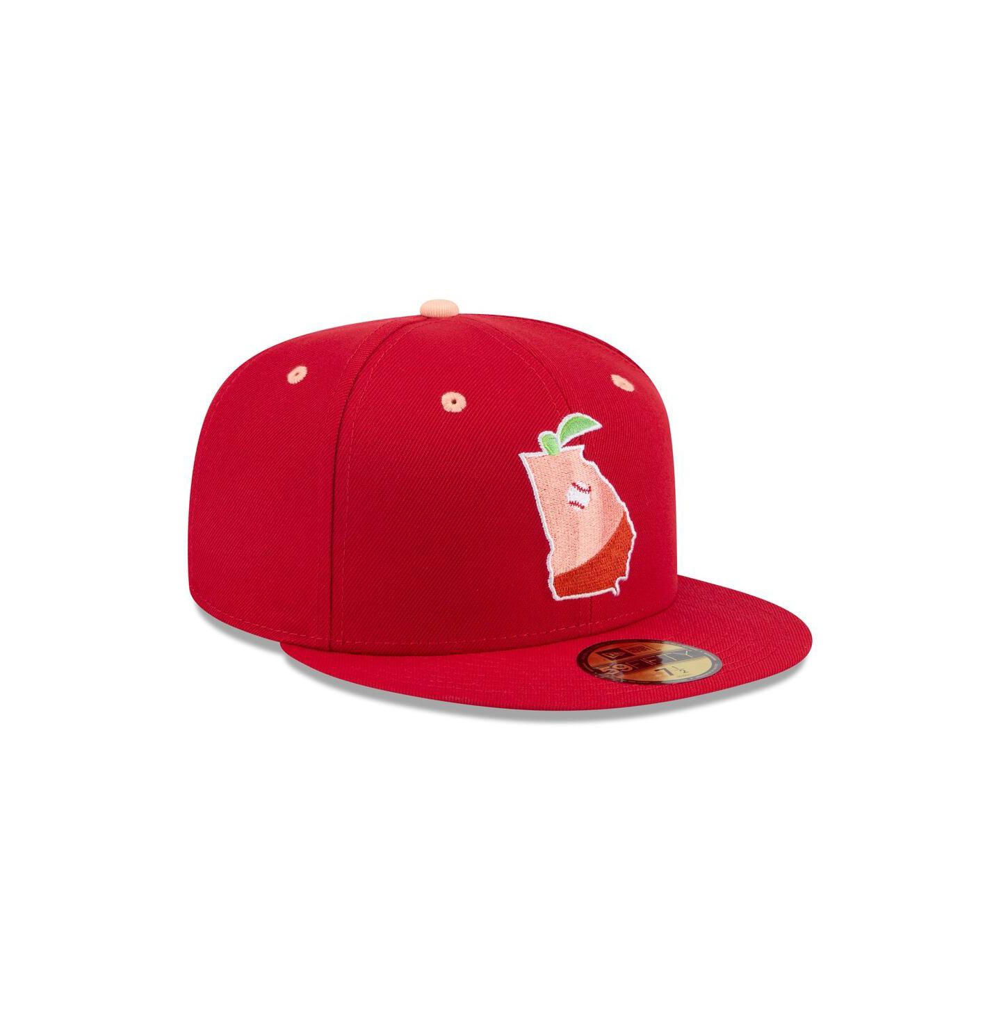 Мужская кепка New Era Red Gwinnett Stripers Theme Nights 59FIFTY Fitted Hat — фото 4