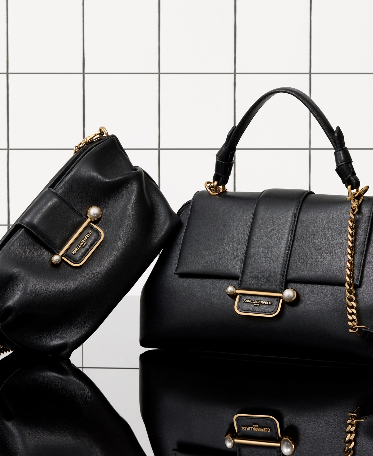 Karl Lagerfeld Dara Leather Small Crossbody Bag