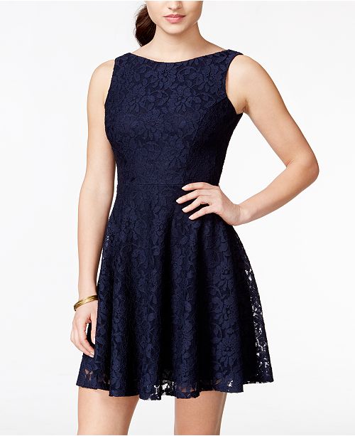 Speechless Juniors&#39; Lace Fit & Flare Tank Dress, Created for Macy&#39;s & Reviews - Dresses ...