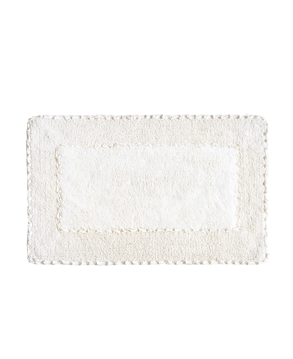 Laura Ashley Cotton Ruffled Bath Rug, 17" X 24"