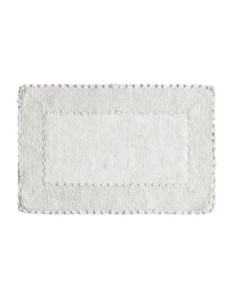 Laura Ashley - Cotton Ruffled Bath Rug, 27" x 45" White