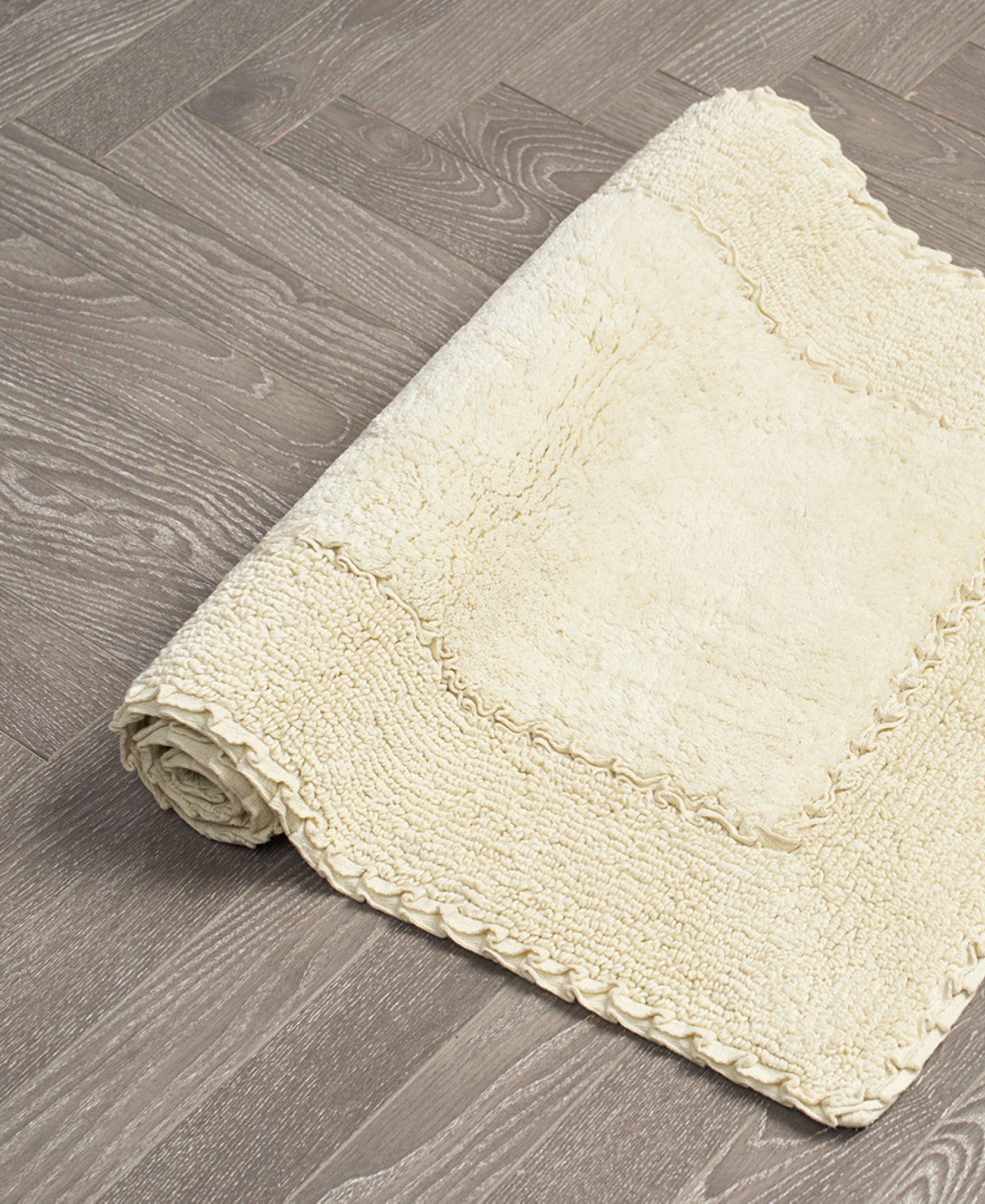 Laura Ashley Cotton Ruffled Bath Rug, 27" X 45"