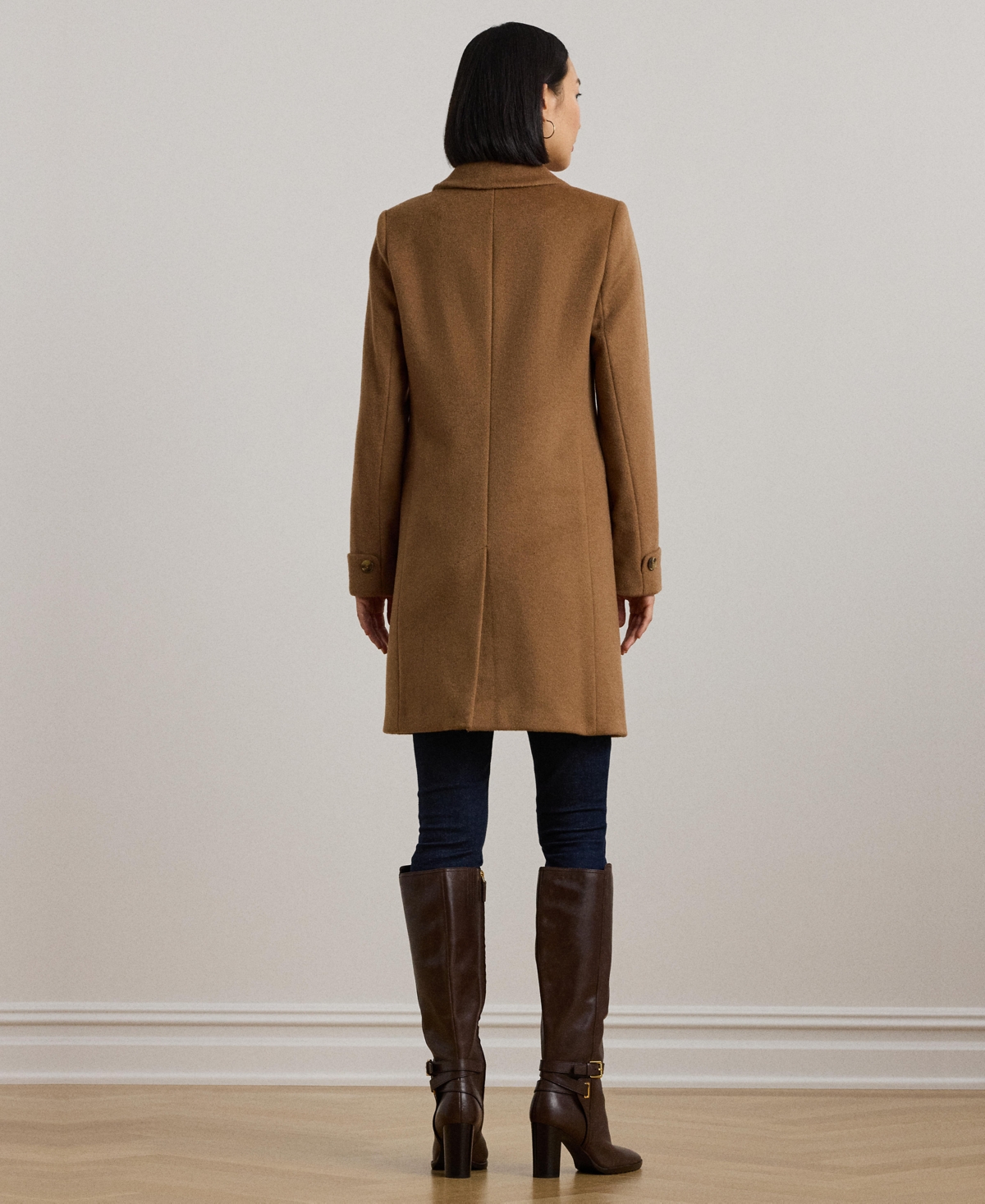 Ralph Lauren Petite Notched-collar Walker Coat In Brown