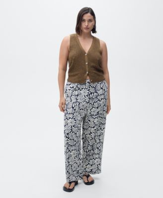 Women's Floral Linen Pants