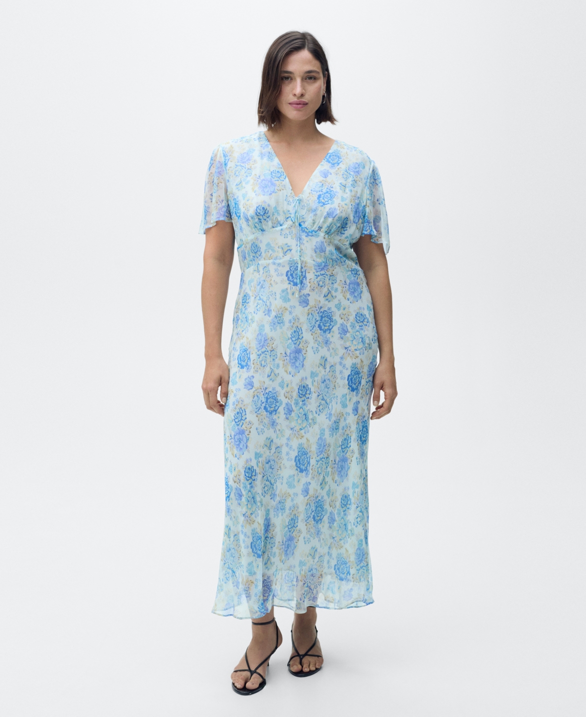 Shop Mango Women's Short Sleeves Floral Dress