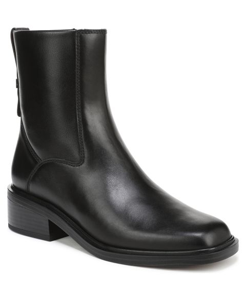 Женские ботинки Franco Sarto Gracely Block Heel Zip Short, цвет: Чёрный кожаный
