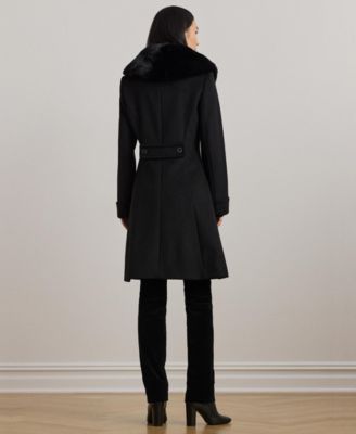 コート Lauren by Ralph Lauren LRL Faux Fur Coat Ld44 Lauren Ralph Lauren Women's Faux-Fur-Collar Coat - Macy's
