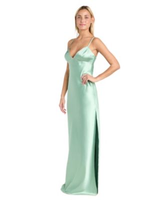 Juniors' Embellished V-Neck Sleeveless Gown